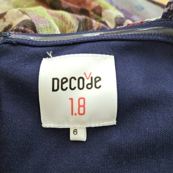 Decode 1.8 Maxi Dress Abstract Ruched Sleeveless - Multicolor- sz 6 - EUC - Picture 4 of 10
